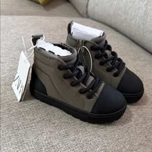 Kids High-Top Sneakers in Gray and Black toddler 7